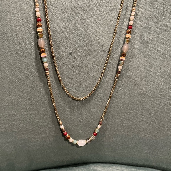 The Limited Jewelry - Low Hanging Gold Coated Two Layer Necklace